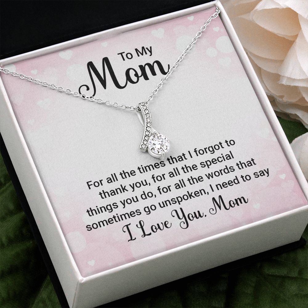To My Mom Necklace, Gift For Mom, Mother's Day Gift from Daughter, Mom Jewelry Gift for Mothers Day, Birthday Gift for Mother, Moms Gift from Daughter Son, Necklace for Mom Mother 23 Alluring Beauty Necklace
