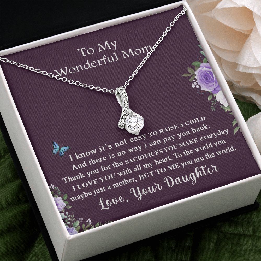 Mom Necklace Gifts for Mom from Daughter to Mom Gifts for Mothers Day from Daughter, To My Mom Necklace from Daughter to Mom Birthday Gifts Necklace with Message Card and Gift Box2231 Alluring Beauty Necklace