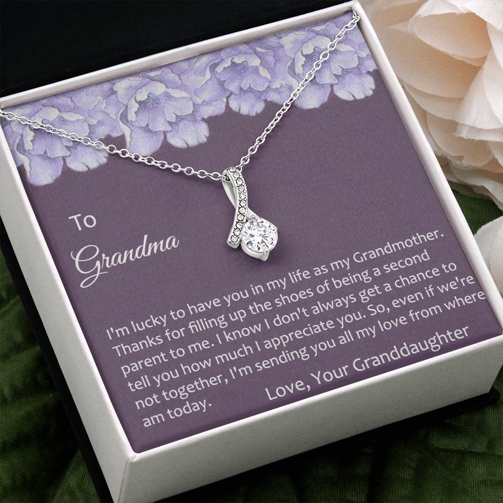 To My Grandma Necklace, Gift for Grandmother Necklace, Mothers Day Gift For Grandma Nana, Grandma Jewelry From Grandchildren GrandKids , Jewelry Box Gift For Grandma Grandmother21 Alluring Beauty Necklace