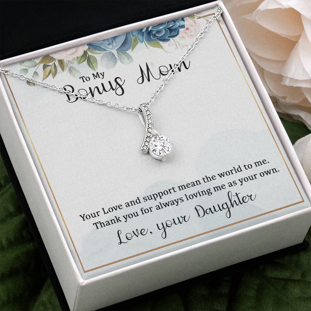 Mother Daughter Necklace as Daughter Gift from Mom, Mom Necklace as Christmas Gift for Mom from Son, Birthday Gift for Mother in Law Necklace, Bonus Mom Gifts for Step Mom Necklace6 Alluring Beauty Necklace