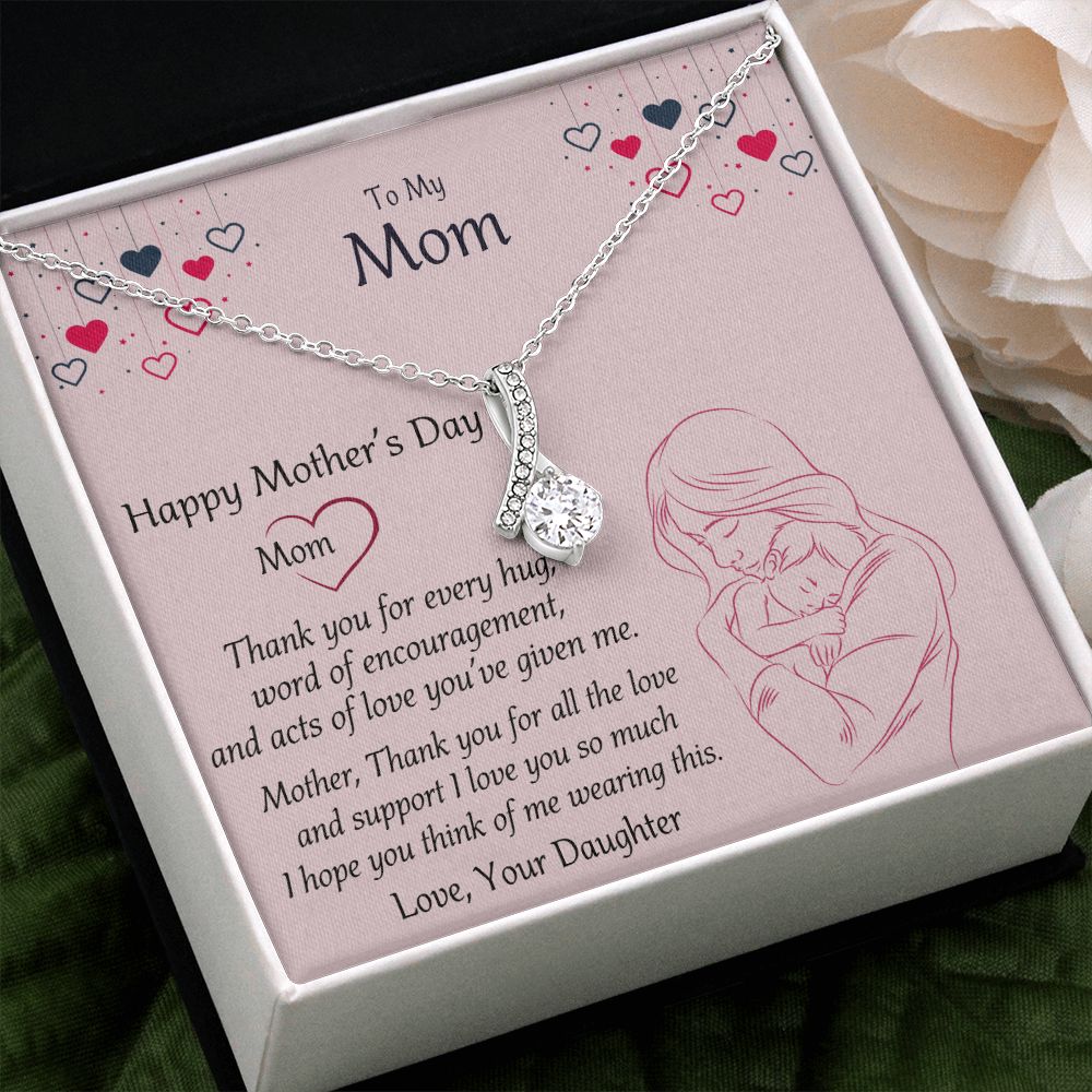 Mom Necklace Gifts for Mom from Daughter to Mom Gifts for Mothers Day from Daughter, To My Mom Necklace from Daughter to Mom Birthday Gifts Necklace with Message Card and Gift Box10 Alluring Beauty Necklace