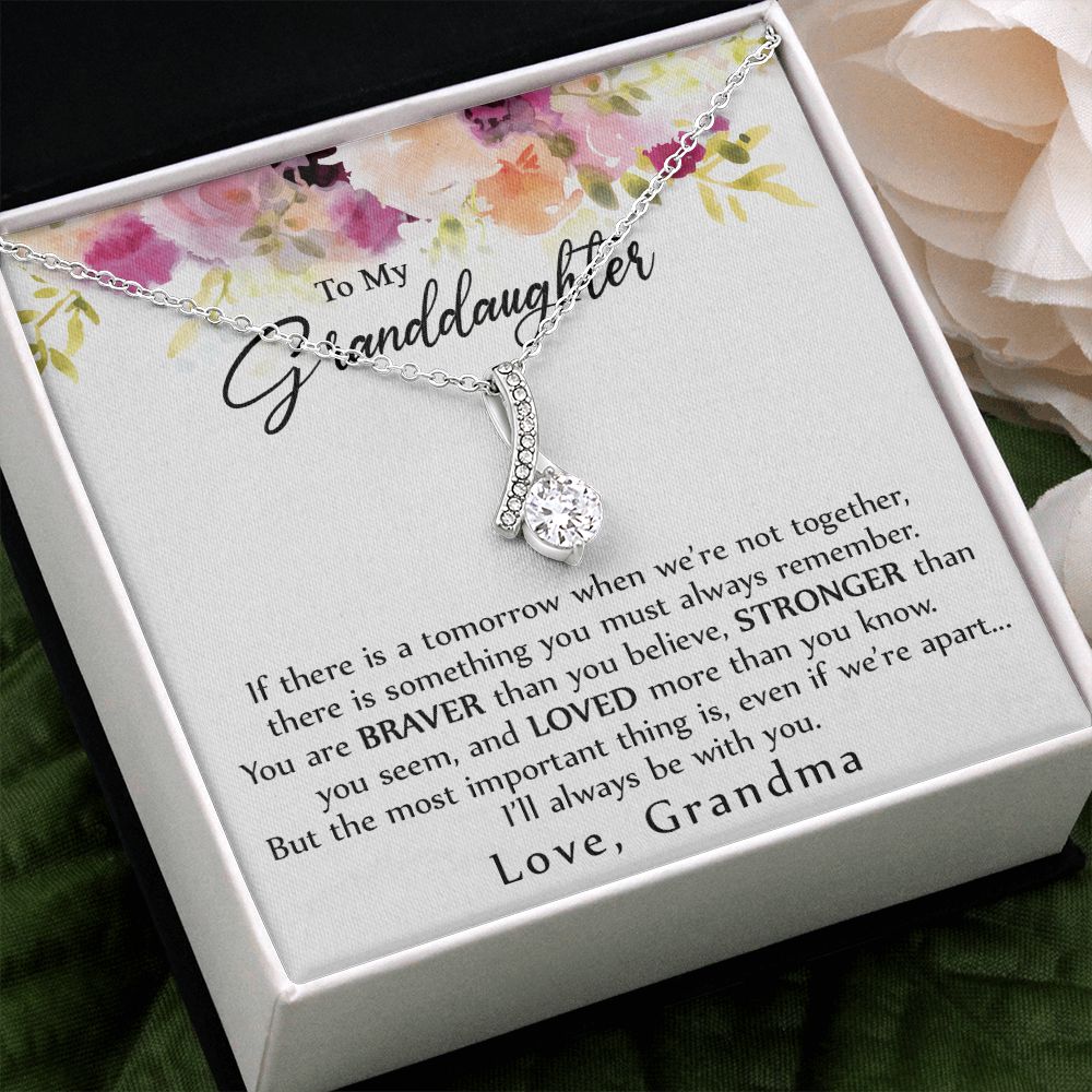 To My Granddaughter Love Knot Necklace, Graduation Gift For Girl From Grandma Alluring Beauty Necklace