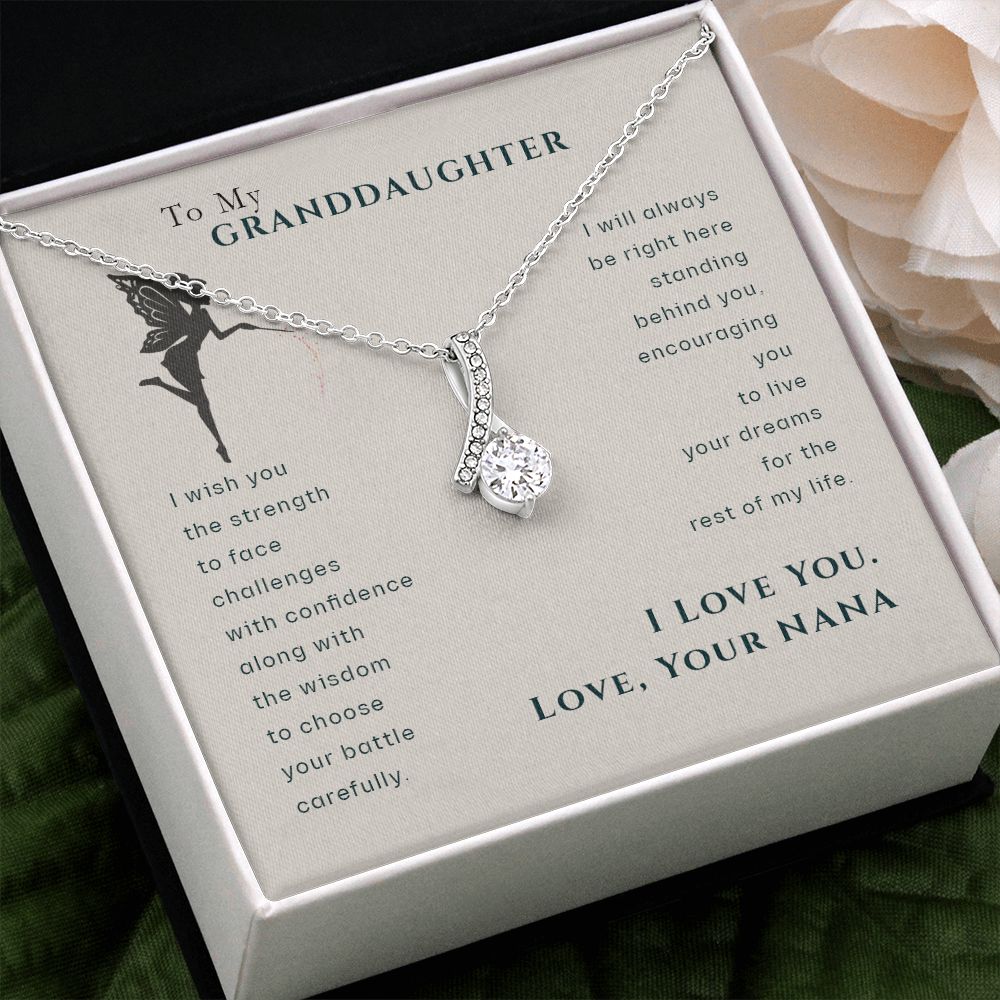 To My Granddaughter Dragonfly Necklace, Gift for Granddaughter From Nana Alluring Beauty Necklace