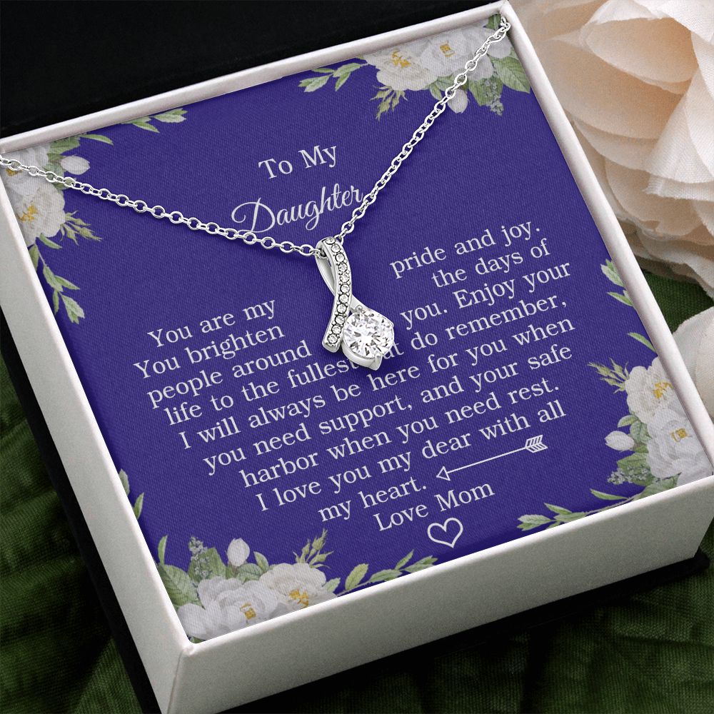 Mother Daughter Gift Ideas, To My Daughter Gift Necklace from Mom, Jewelry Pendant Present for Daughter, Birthday Christmas Gift Graduation Gifts for Daughters, Mother and Daughter Necklace 2137 Alluring Beauty Necklace