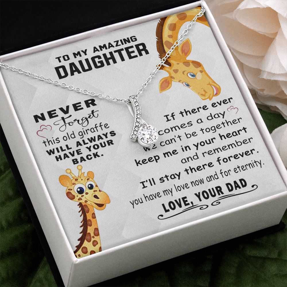 Jewelry Pendant Present for Daughter, To My Daughter Gift Necklace from Mom, Mother Daughter Gift Ideas, Birthday Christmas Gift Graduation Gifts for Daughters, Mother and Daughter Necklace 18 Alluring Beauty Necklace