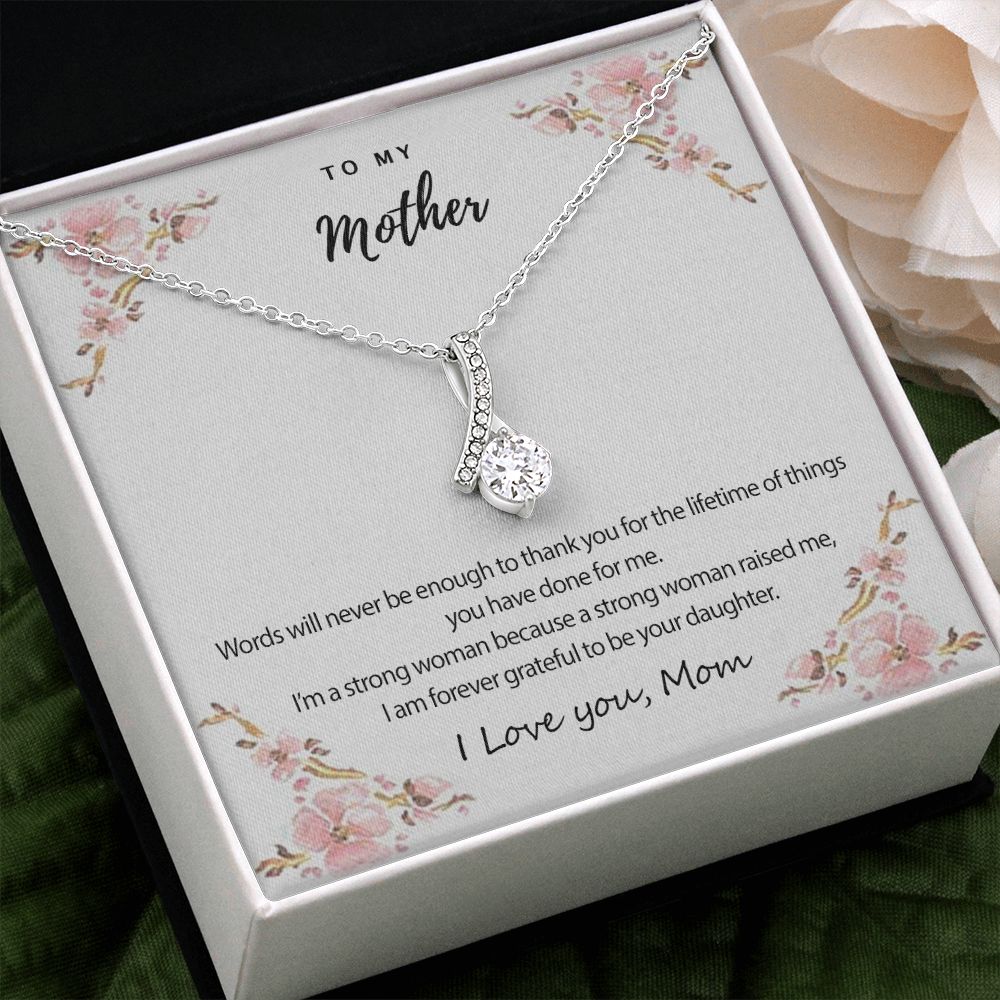 Mom Necklace Gifts for Mom from Daughter to Mom Gifts for Mothers Day from Daughter, To My Mom Necklace from Daughter to Mom Birthday Gifts Necklace with Message Card and Gift Box2226 Alluring Beauty Necklace