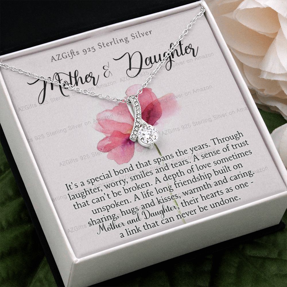 Mother Daughter Necklace with Message Card Mother Daughter Gift Mom Birthday Gift Necklace for Mom from Daughter Gift Birthday Gift for Mom Daughter Gift from Mom 301 Alluring Beauty Necklace