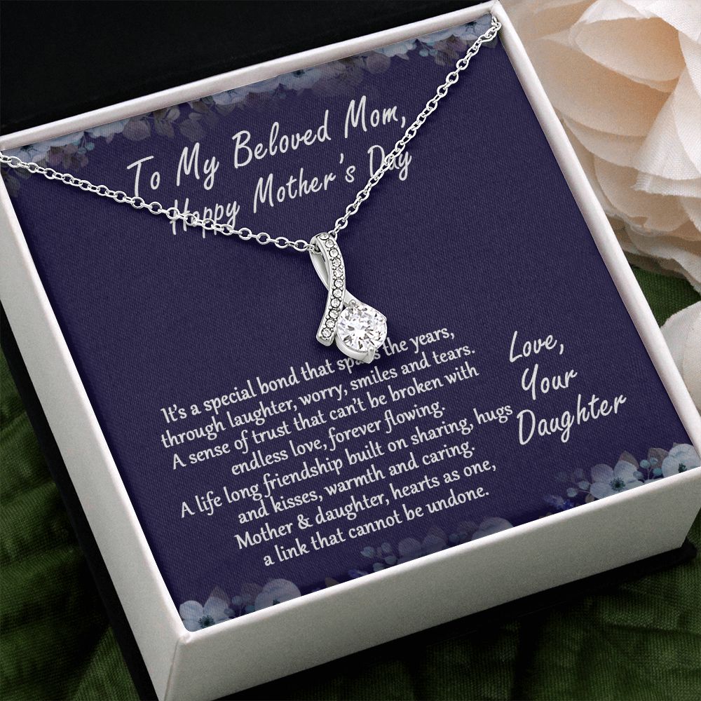 Mom Necklace Gifts for Mom from Daughter to Mom Gifts for Mothers Day from Daughter, To My Mom Necklace from Daughter to Mom Birthday Gifts Necklace with Message Card and Gift Box2232 Alluring Beauty Necklace