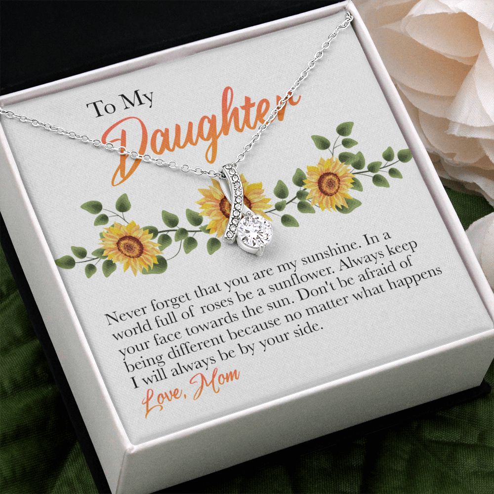 Mother Daughter Gift Ideas, To My Daughter Gift Necklace from Mom, Jewelry Pendant Present for Daughter, Birthday Christmas Gift Graduation Gifts for Daughters, Mother and Daughter Necklace 30 Alluring Beauty Necklace