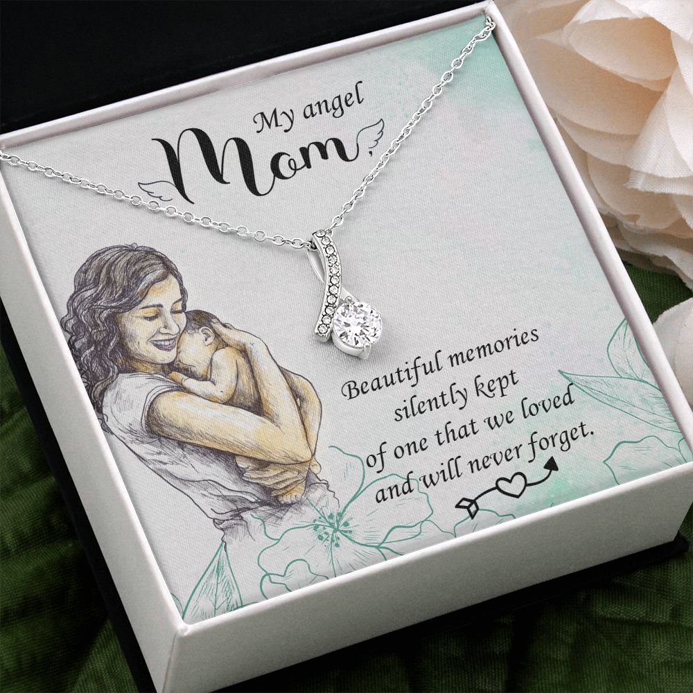 To My Mom Mother My Angel Necklace Pendant Gift From Daughter Beautiful Memories With Message Card Gift For Mom Alluring Beauty Necklace