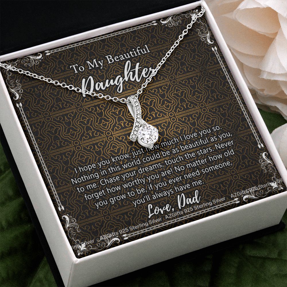 Daughter Gift From Dad Father To My Daughter Necklace for Daughter Jewelry Necklace Meaningful Jewelry Personalized Jewelry Gifts For Women Girls Her Alluring Beauty Necklace