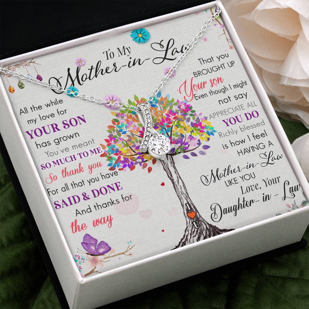 To My Mom Tree Necklace Pendant Gift From Daughter In Law Necklace Said And Done Gift For To Mom Happy Mother's Day Mother In Law Gift On Birthday Anniversary Gift 30821 Alluring Beauty Necklace