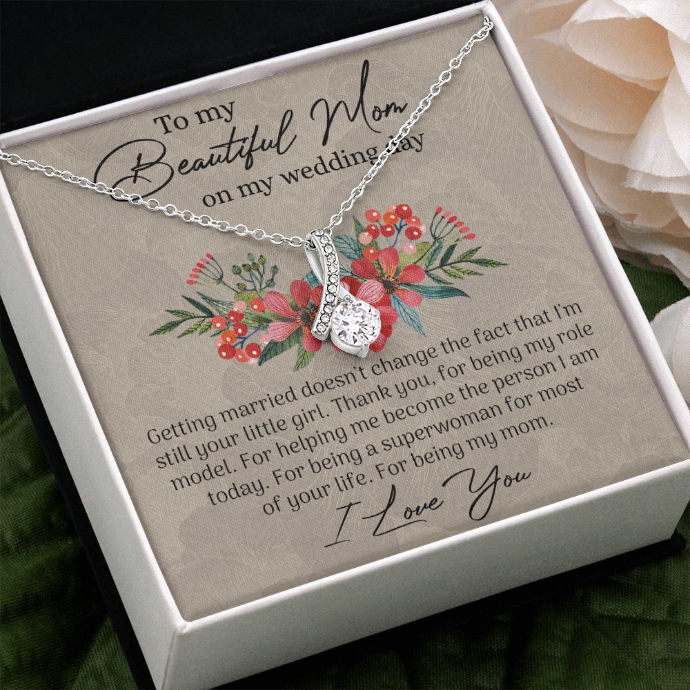 Mom Wedding Gift from Bride, Gift for Mom on Wedding Day, Mother of the Bride Necklace, Wedding Gift for Mom, Bride to Mom Gift Alluring Beauty Necklace