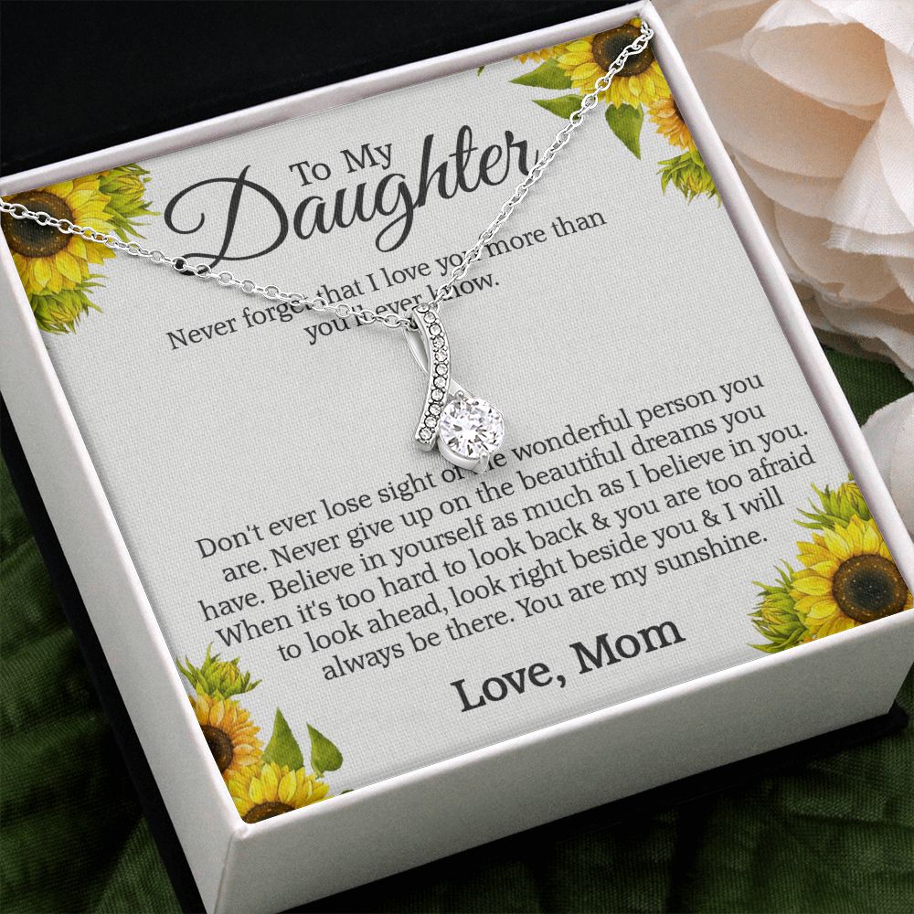 Mother Daughter Gift Ideas, To My Daughter Gift Necklace from Mom, Jewelry Pendant Present for Daughter, Birthday Christmas Gift Graduation Gifts for Daughters, Mother and Daughter Necklace 2132 Alluring Beauty Necklace