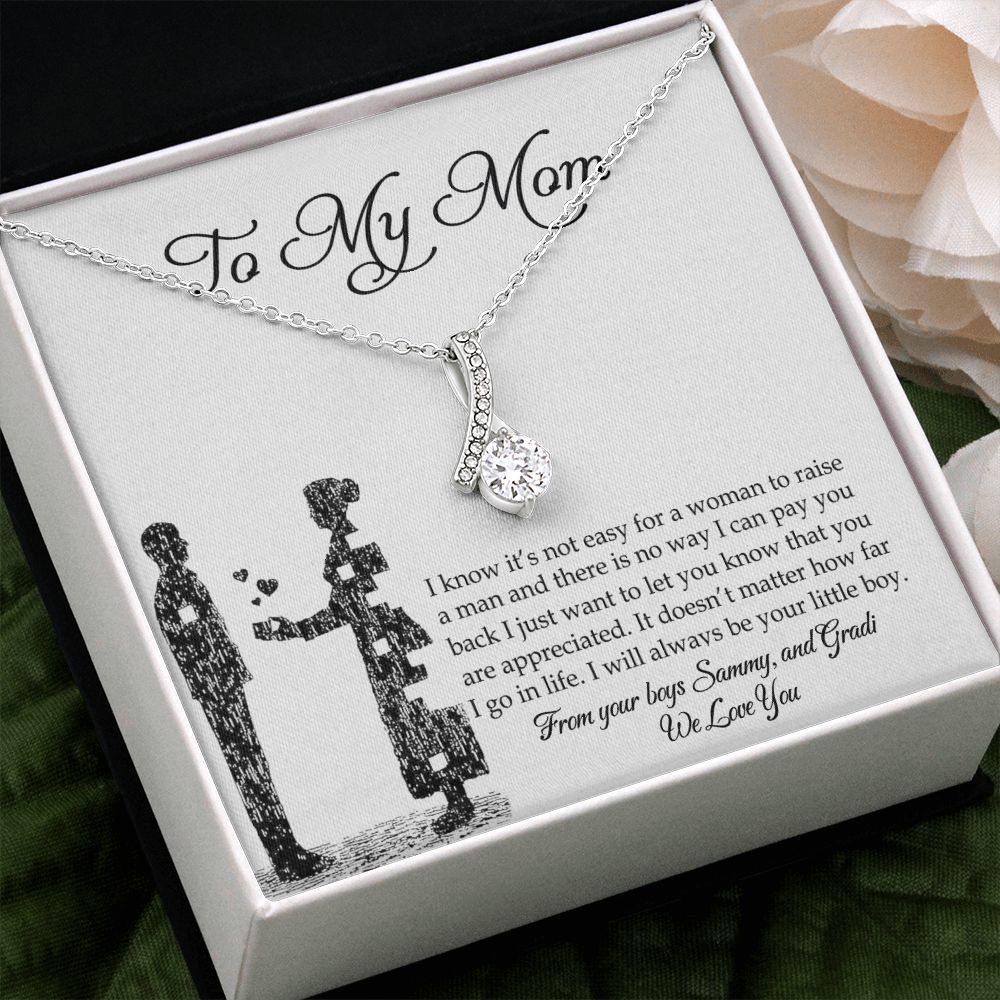 To My Mom Necklace, Gift For Mom, Mother's Day Gift from Son, Mom Jewelry Gift for Mothers Day, Birthday Gift for Mother, Moms Gift from Daughter Son, Necklace for Mom Mother Alluring Beauty Necklace