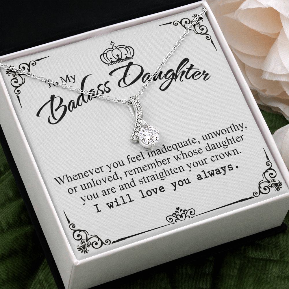 Bonus Daughter Gifts From Stepdad, Step Daughter Gifts From Stepmom, Stepdaughter Gifts From Stepdad, Father Stepdaughter Necklace, To My Bonus Daughter Necklaces, Christmas Gifts For Bonus7 Alluring Beauty Necklace