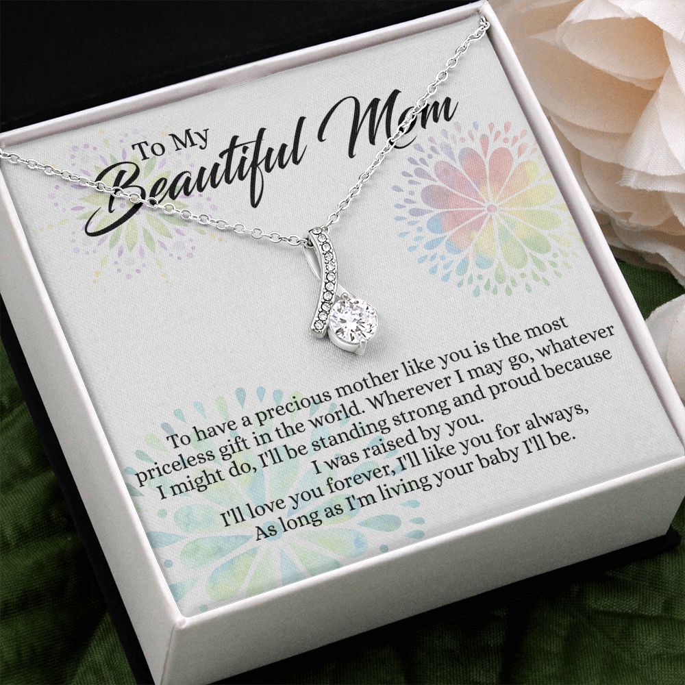 To My Mom Necklace, Gift For Mom, Mother's Day Gift from Daughter, Mom Jewelry Gift for Mothers Day, Birthday Gift for Mother, Moms Gift from Daughter Son, Necklace for Mom Mother 4 Alluring Beauty Necklace