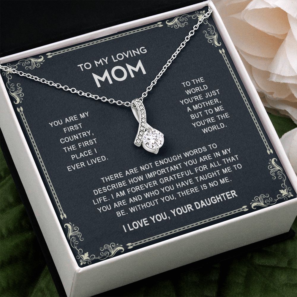 To My Mom Necklace, Gift For Mom, Mother's Day Gift from Daughter, Mom Jewelry Gift for Mothers Day, Birthday Gift for Mother, Moms Gift from Daughter Son, Necklace for Mom Mother 14 Alluring Beauty Necklace