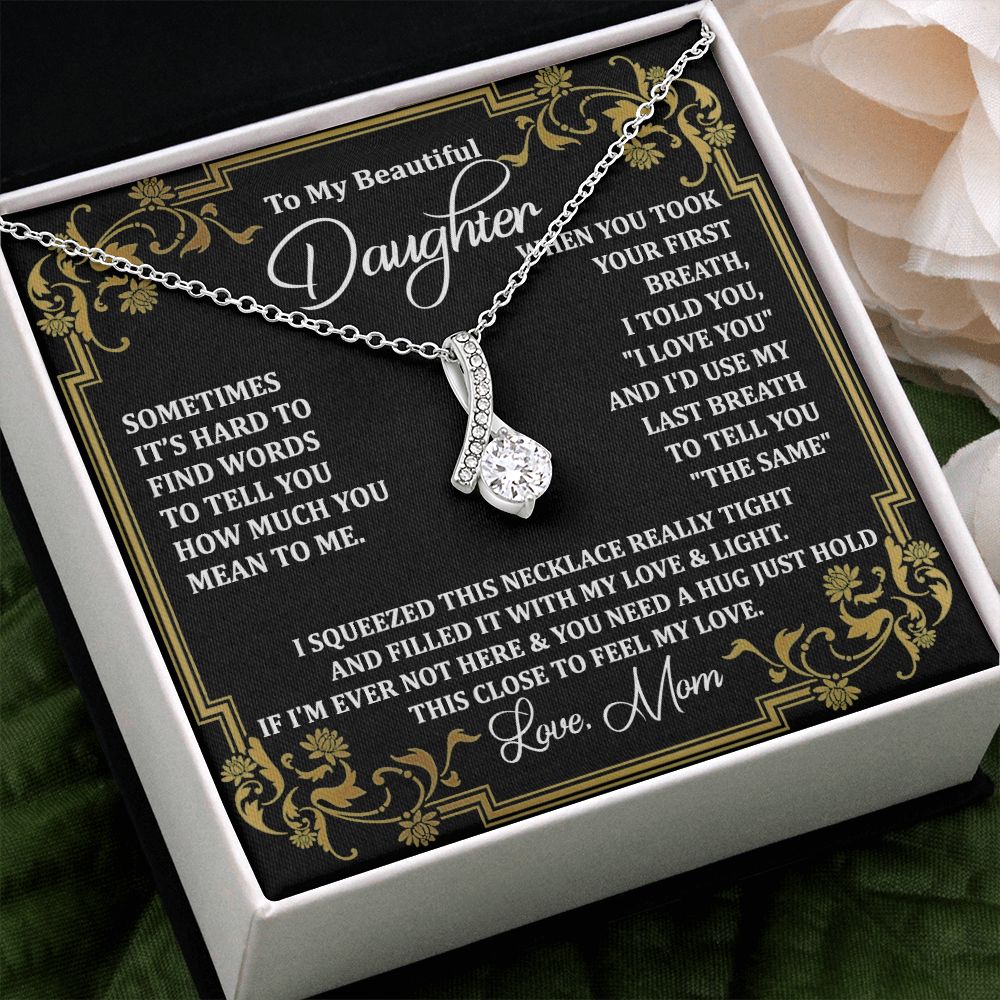 Mother Daughter Gift Ideas, To My Daughter Gift Necklace from Mom, Jewelry Pendant Present for Daughter, Birthday Christmas Gift Graduation Gifts for Daughters, Mother and Daughter Necklace 2134 Alluring Beauty Necklace