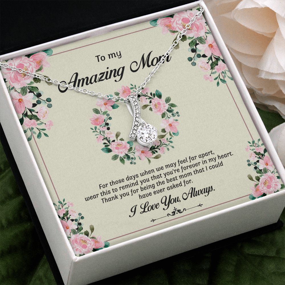 To My Mom Necklace, Gift For Mom, Mother's Day Gift from Daughter, Mom Jewelry Gift for Mothers Day, Birthday Gift for Mother, Moms Gift from Daughter Son, Necklace for Mom Mother17 Alluring Beauty Necklace