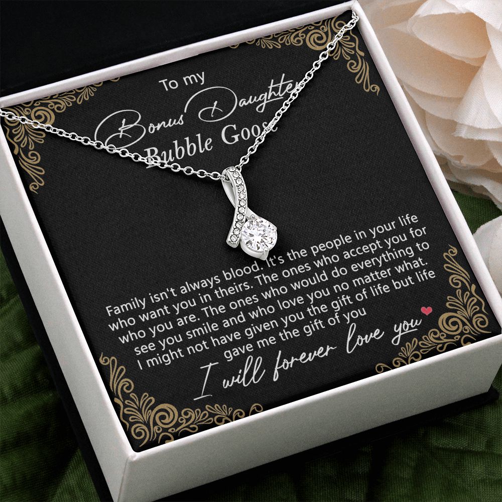 Bonus Daughter Gifts From Stepdad, Step Daughter Gifts From Stepmom, Stepdaughter Gifts From Stepdad, Father Stepdaughter Necklace, To My Bonus Daughter Necklaces, Christmas Gifts For Bonus9 Alluring Beauty Necklace