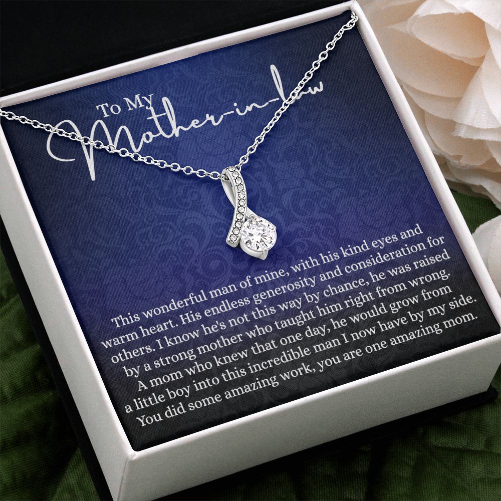 To My Mother in Law Necklace, Mother in Law Gift, Gift for Mother in Law Necklace Jewelry Gift to My Mother-in-law on Wedding Day Mother's day gift for Mother in Law Birthday gift Alluring Beauty Necklace