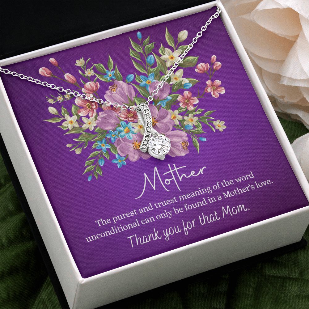 Happy Mother's Day Gift for Mom from Daughter Message Card Necklace Gift Idea Mother Jewelry Mom Necklace from Daughter To My Mom Love Knot Necklace Pendant Alluring Beauty Necklace