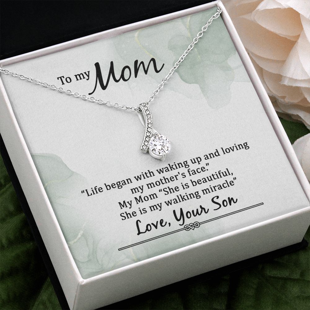Mom Necklace Gifts for Mom from Daughter to Mom Gifts for Mothers Day from Daughter, To My Mom Necklace from Daughter to Mom Birthday Gifts Necklace with Message Card and Gift Box20 Alluring Beauty Necklace