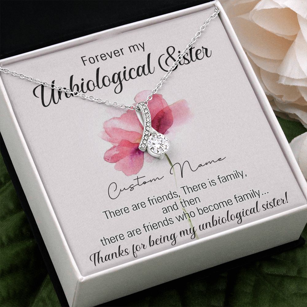 To My Unbiological Sister Necklace for Soul Sister Gift for Big Little Sorority Sister in Law Necklace for Sister Gift Tribe Jewelry Birthday Gift Idea for Best Friend 301 Alluring Beauty Necklace