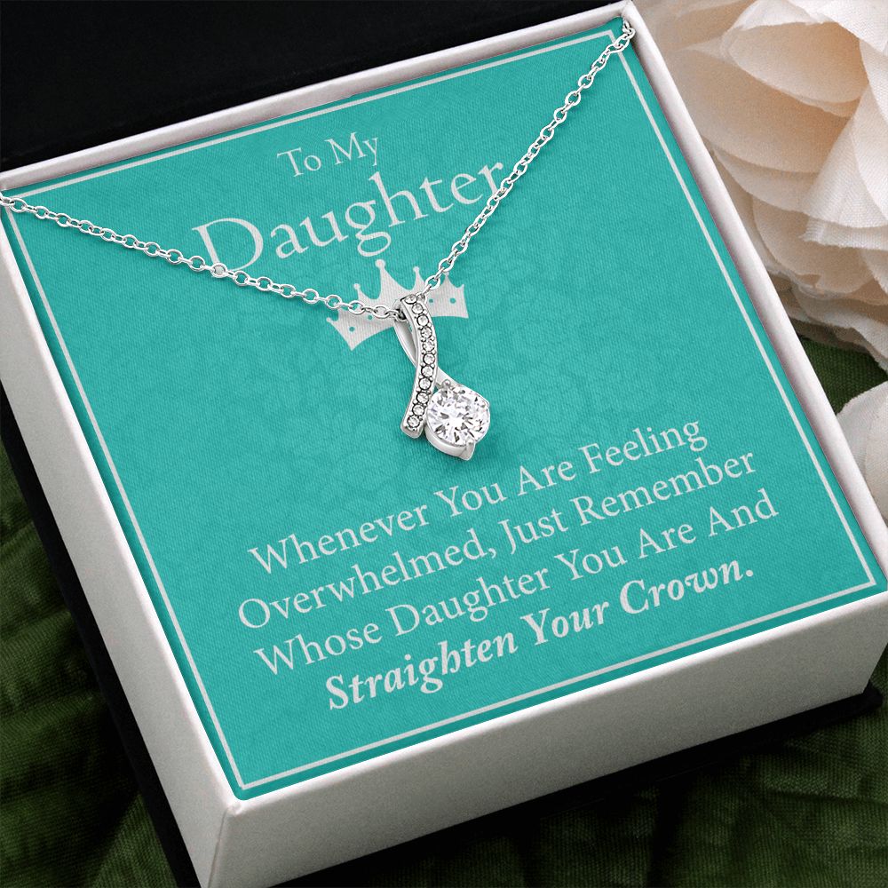 Jewelry Pendant Present for Daughter, To My Daughter Gift Necklace from Mom, Mother Daughter Gift Ideas, Birthday Christmas Gift Graduation Gifts for Daughters, Mother and Daughter Necklace 15 Alluring Beauty Necklace