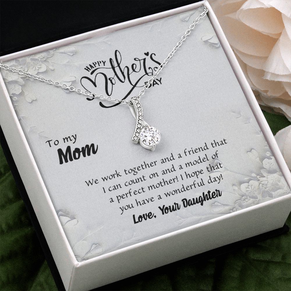 Mom Necklace Gifts for Mom from Daughter to Mom Gifts for Mothers Day from Daughter, To My Mom Necklace from Daughter to Mom Birthday Gifts Necklace with Message Card and Gift Box6 Alluring Beauty Necklace