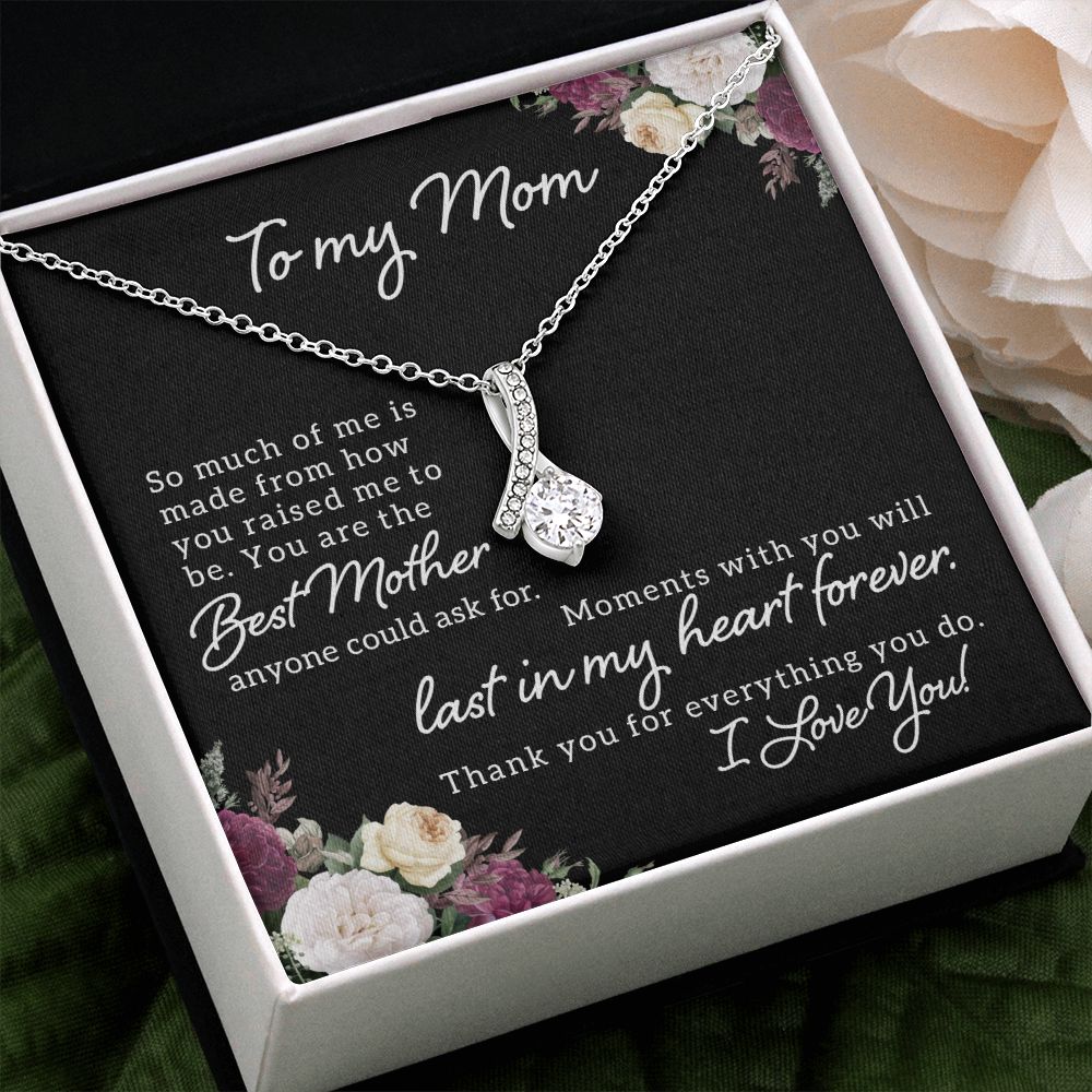 Mom Necklace Gifts for Mom from Daughter to Mom Gifts for Mothers Day from Daughter, To My Mom Necklace from Daughter to Mom Birthday Gifts Necklace with Message Card and Gift Box18 Alluring Beauty Necklace