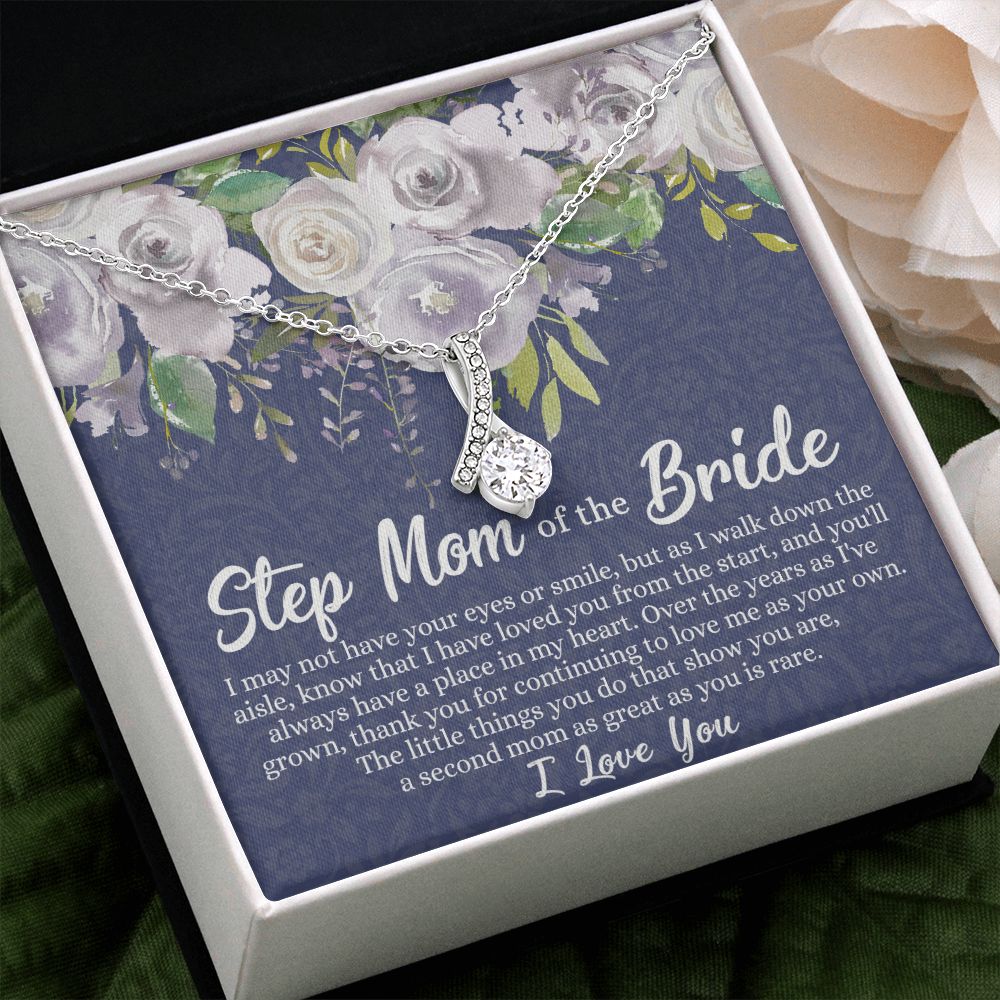 To My Stepmother of the Bride Necklace, Stepmother of the Bride Gifts Idea, Necklace for Stepmom of the Bride Gifts, Wedding Gifts for Stepmom, Gifts for Step Mother of the Bride Alluring Beauty Necklace
