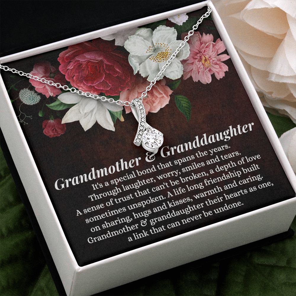 To My Grandma Necklace, Gift for Grandmother Necklace, Mothers Day Gift For Grandma Nana, Grandma Jewelry From Grandchildren GrandKids , Jewelry Box Gift For Grandma Grandmother11 Alluring Beauty Necklace