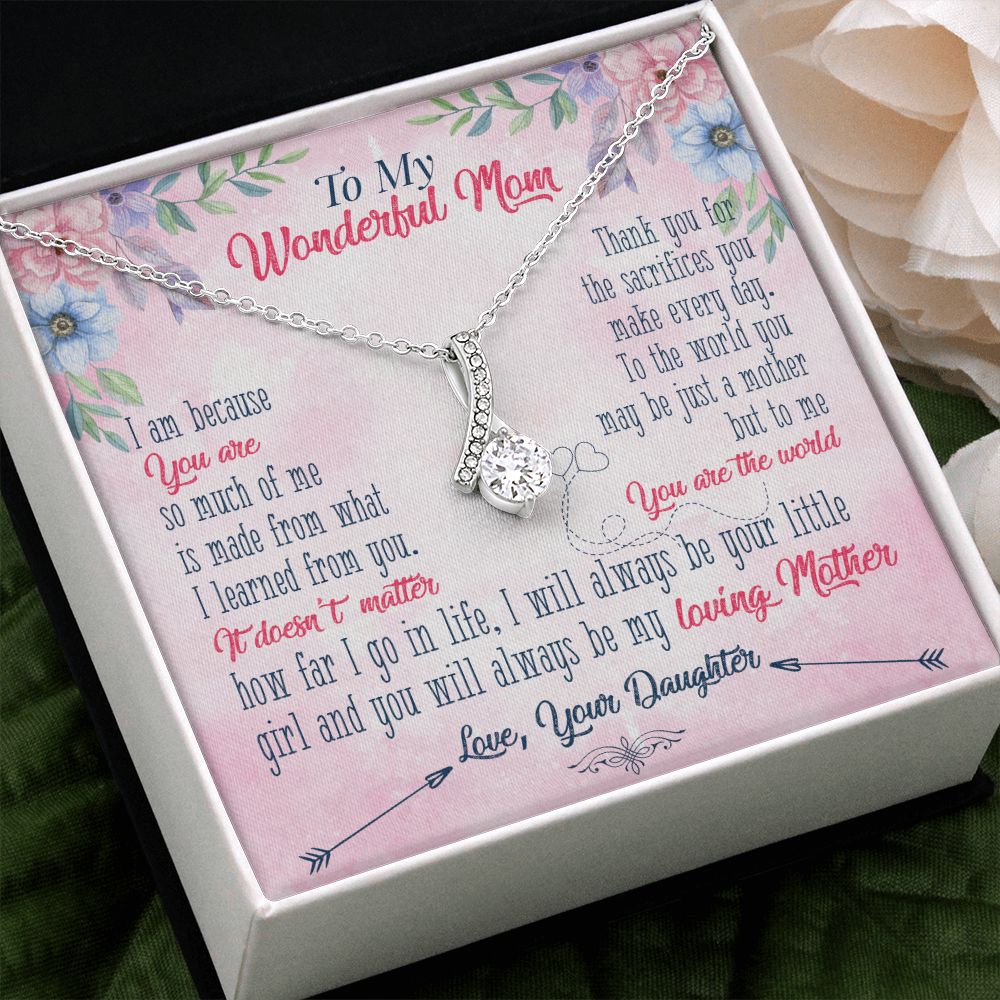 To My Wonderful Mom Necklace Pendant Gift From Daughter Necklace Gift For To Mom Happy Mother's Day Mother In Law Gift On Birthday Anniversary Gift 30821 Alluring Beauty Necklace