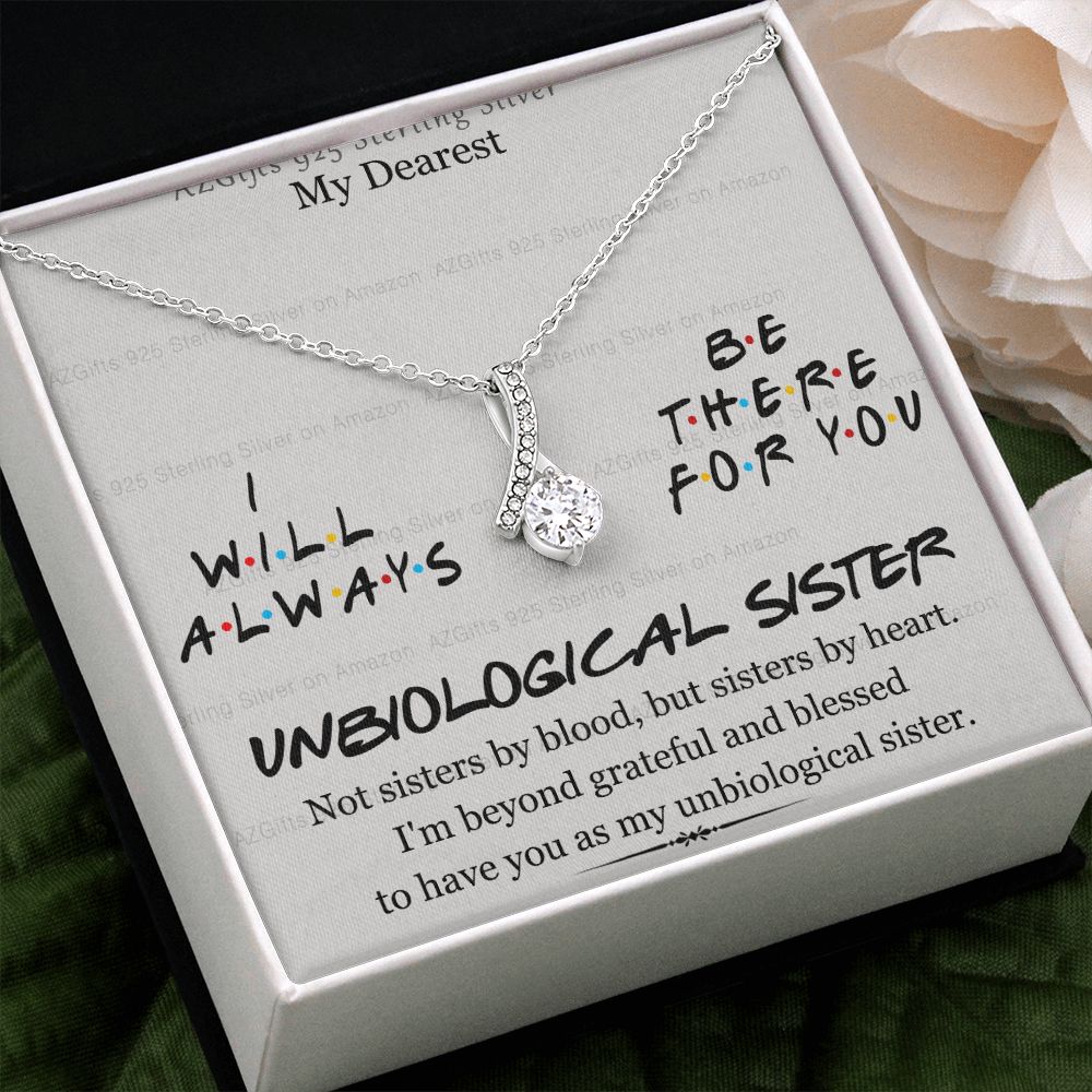To My Unbiological Sister Necklace Pendant Gift for Soul Sister Unbiological Sister Gift for Women Girls My Unbiological Sister Jewelry Birthday Gift Idea 301 Alluring Beauty Necklace