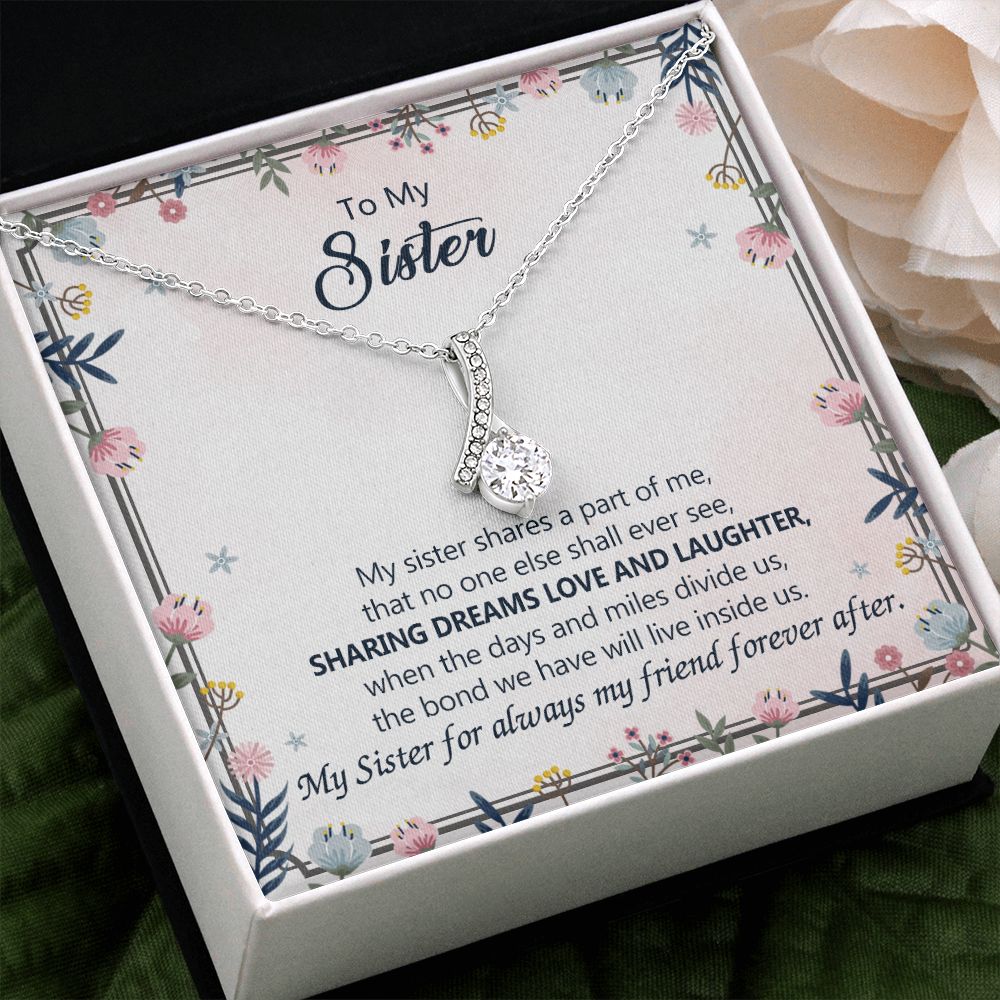 To My Sister Necklace Pendant Inspirational Jewelry For Women Teen Girl Family and Friendship Gifts Sisters Gifts Idea Sister Jewelry Necklace for Sisters Gift for Sister 301 Alluring Beauty Necklace