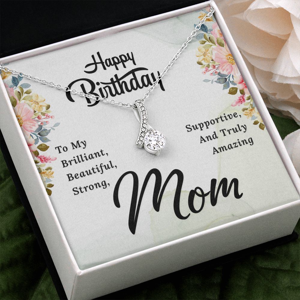 Mom Necklace Gifts for Mom from Daughter to Mom Gifts for Mothers Day from Daughter, To My Mom Necklace from Daughter to Mom Birthday Gifts Necklace with Message Card and Gift Box2229 Alluring Beauty Necklace