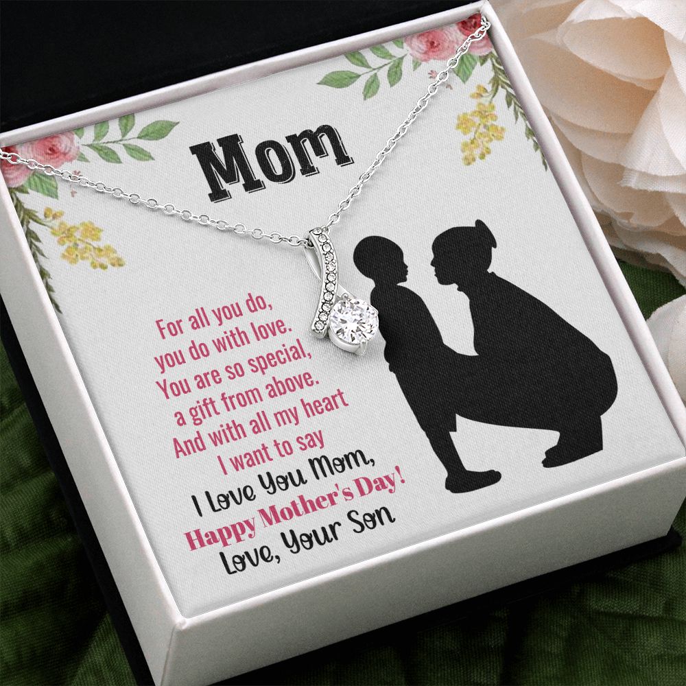 To My Mom Necklace, Gift For Mom, Mother's Day Gift from Daughter, Mom Jewelry Gift for Mothers Day, Birthday Gift for Mother, Moms Gift from Daughter Son, Necklace for Mom Mother22 Alluring Beauty Necklace