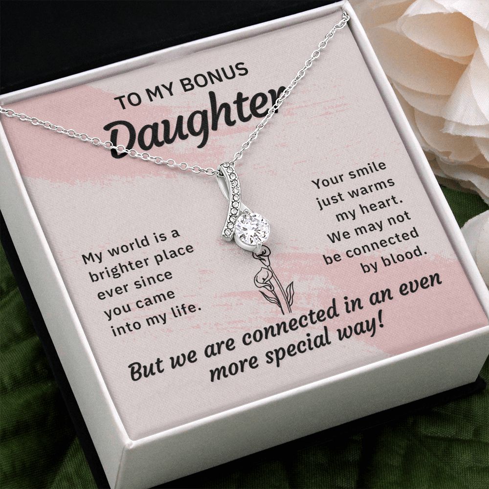 Bonus Daughter Gifts From Stepdad, Step Daughter Gifts From Stepmom, Stepdaughter Gifts From Stepdad, Father Stepdaughter Necklace, To My Bonus Daughter Necklaces, Christmas Gifts For Bonus11 Alluring Beauty Necklace