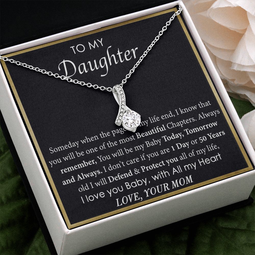 Mother Daughter Gift Ideas, To My Daughter Gift Necklace from Mom, Jewelry Pendant Present for Daughter, Birthday Christmas Gift Graduation Gifts for Daughters, Mother and Daughter Necklace 2136 Alluring Beauty Necklace