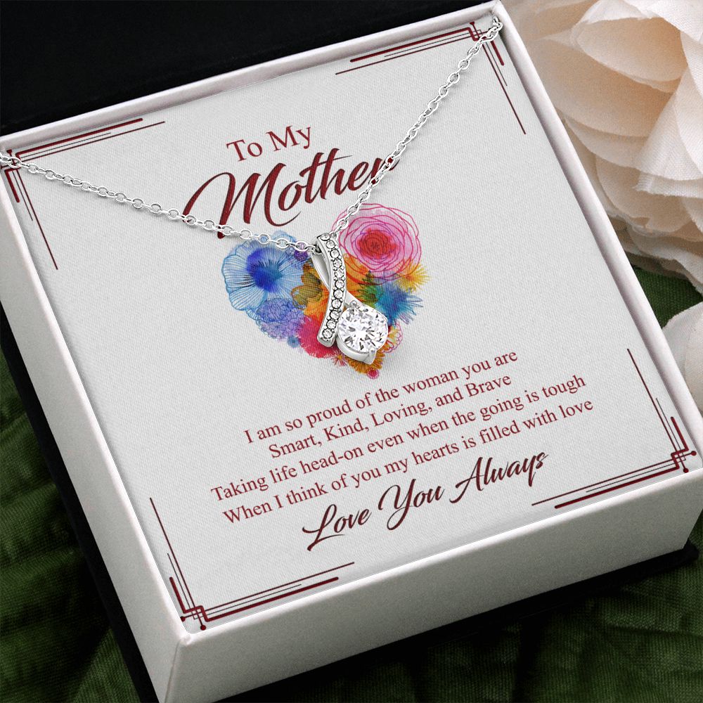 To My Mom Necklace, Gift For Mom, Mother's Day Gift from Daughter, Mom Jewelry Gift for Mothers Day, Birthday Gift for Mother, Moms Gift from Daughter Son, Necklace for Mom Mother 8 Alluring Beauty Necklace
