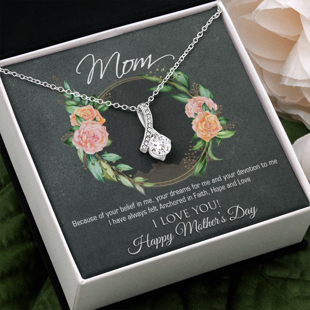 To My Mom Flower Necklace Pendant Gift From Daughter Your Belief In Me With Message Card Gift For Mom Alluring Beauty Necklace