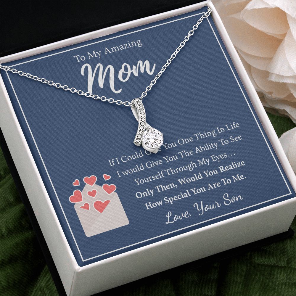 Mom Necklace Gifts for Mom from Daughter to Mom Gifts for Mothers Day from Daughter, To My Mom Necklace from Daughter to Mom Birthday Gifts Necklace with Message Card and Gift Box2238 Alluring Beauty Necklace