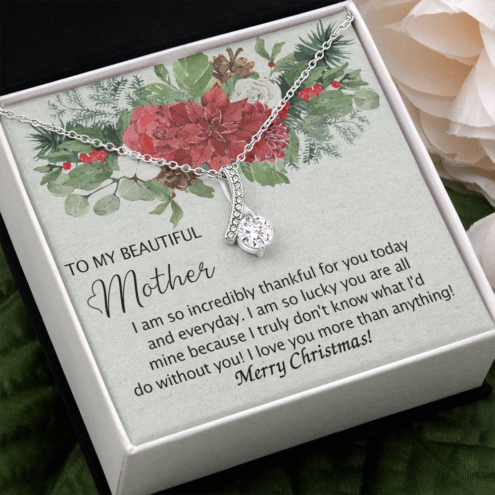 To My Mother Necklace from Daughter Pendant for Mom Christmas Pendant Inspirational Gift from Son to Mom Personalized Necklace Gift for Mother Fiance Christmas Present from Child 301 Alluring Beauty Necklace