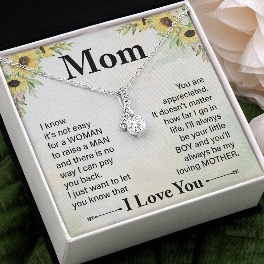 To My Mom Necklace, Gift For Mom, Mother's Day Gift from Daughter, Mom Jewelry Gift for Mothers Day, Birthday Gift for Mother, Moms Gift from Daughter Son, Necklace for Mom Mother 20 Alluring Beauty Necklace