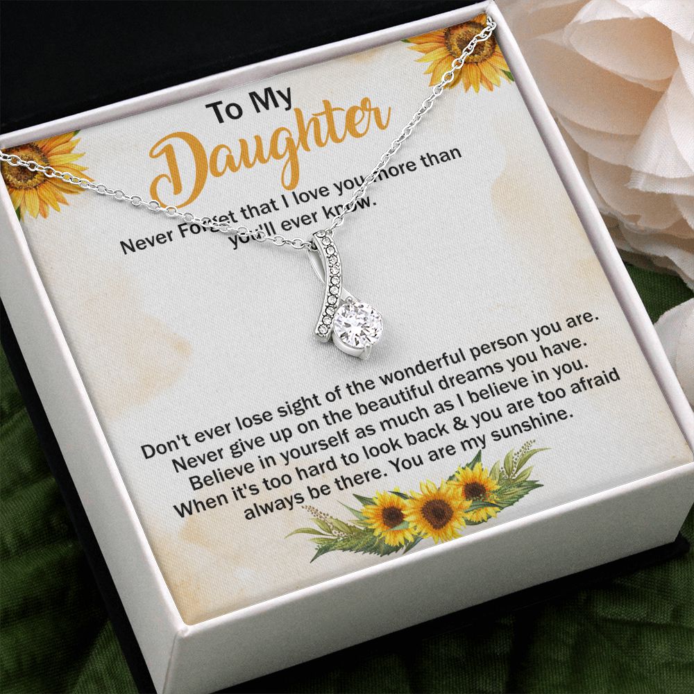 Mother Daughter Gift Ideas, To My Daughter Gift Necklace from Mom, Jewelry Pendant Present for Daughter, Birthday Christmas Gift Graduation Gifts for Daughters, Mother and Daughter Necklace 29 Alluring Beauty Necklace