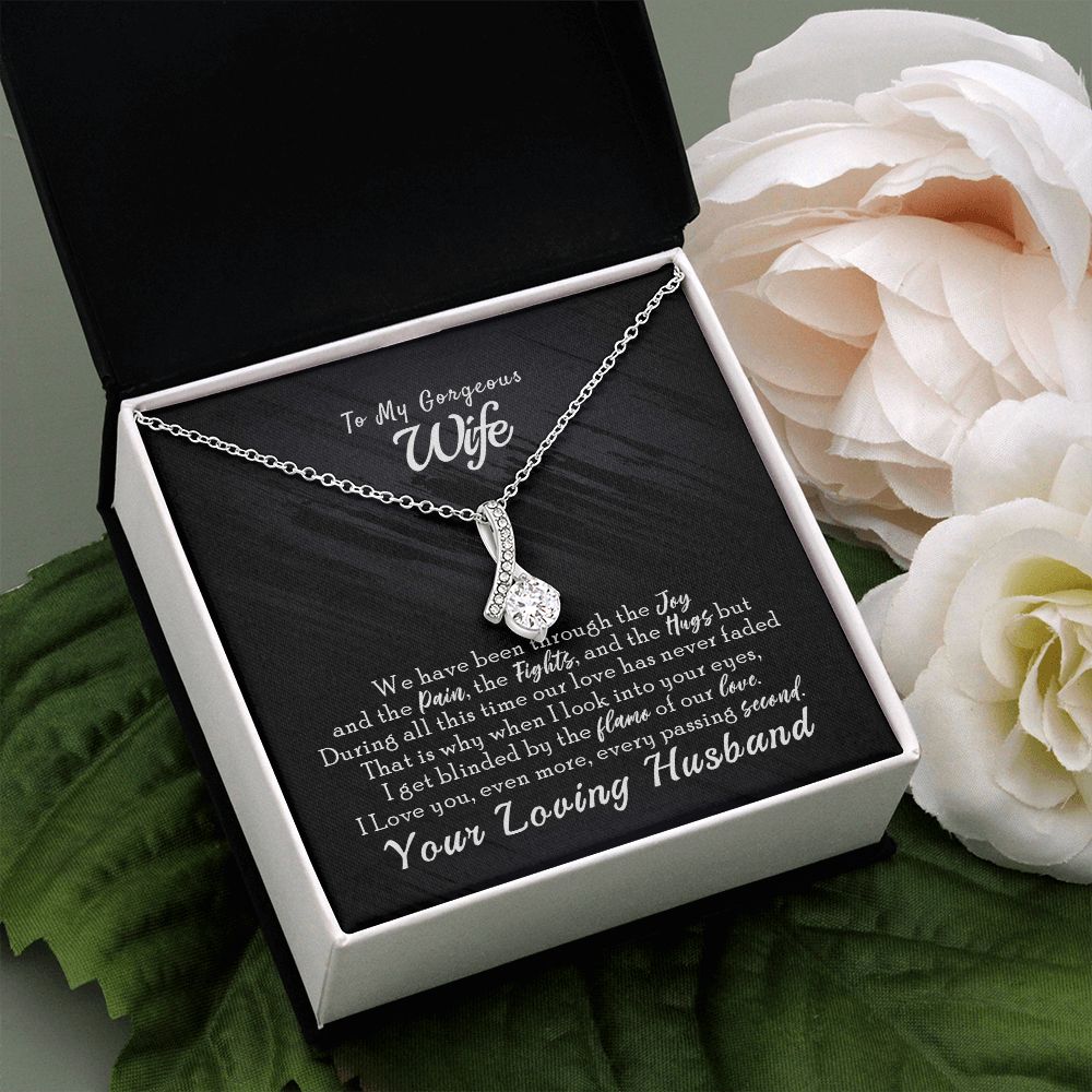 To My Wife Necklace from Husband, Personalized Necklace for Women, Luxury Necklace for Wife from Man Men, Wedding Anniversary Present For Wife, Beautiful Wife Jewelry Christmas Birthday Gift For Wife14 Alluring Beauty Necklace