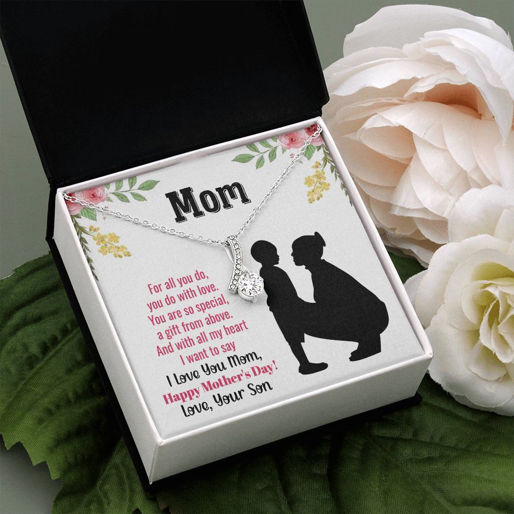 To My Mom Necklace, Gift For Mom, Mother's Day Gift from Daughter, Mom Jewelry Gift for Mothers Day, Birthday Gift for Mother, Moms Gift from Daughter Son, Necklace for Mom Mother22 Alluring Beauty Necklace