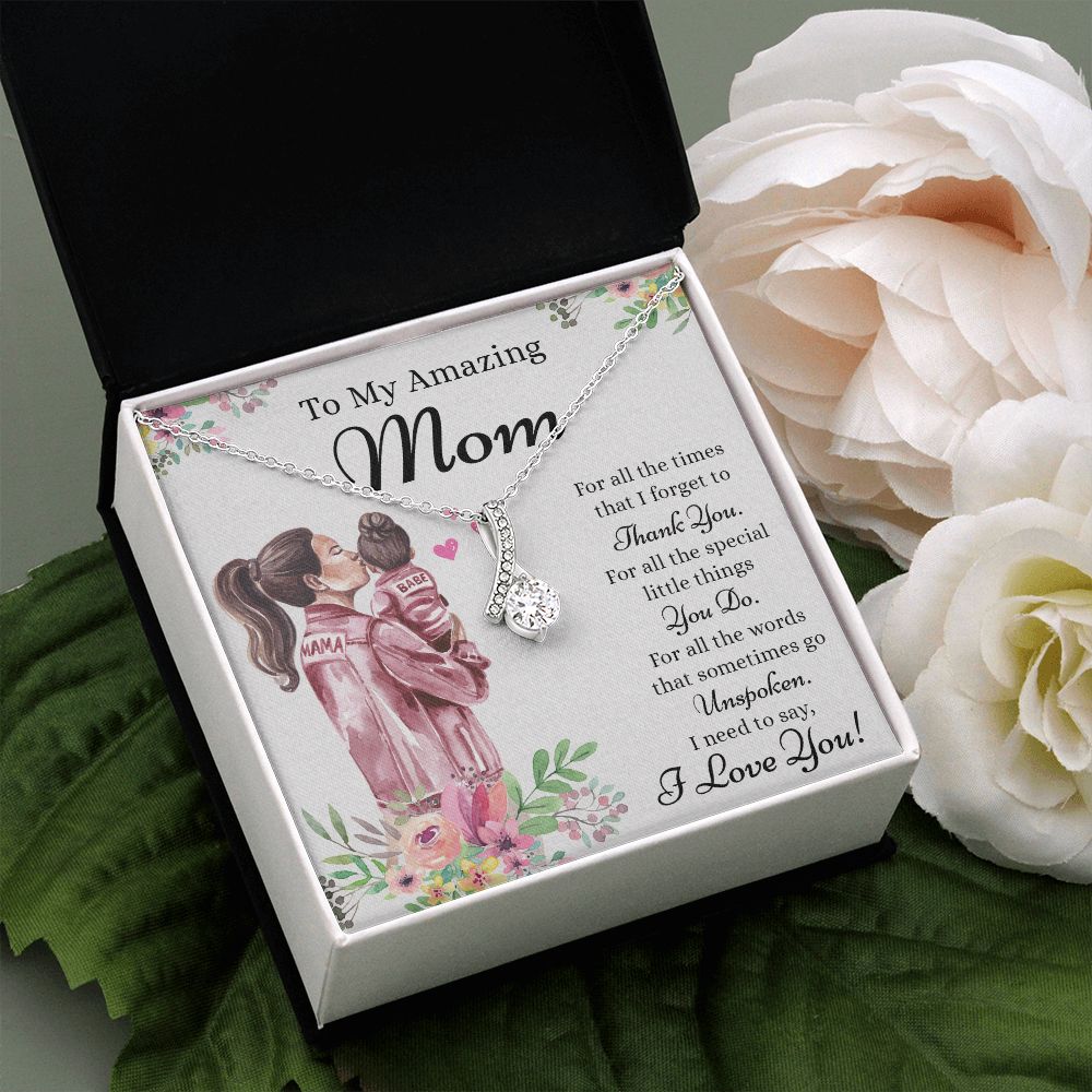 Mom Necklace Gifts for Mom from Daughter to Mom Gifts for Mothers Day from Daughter, To My Mom Necklace from Daughter to Mom Birthday Gifts Necklace with Message Card and Gift Box2240 Alluring Beauty Necklace